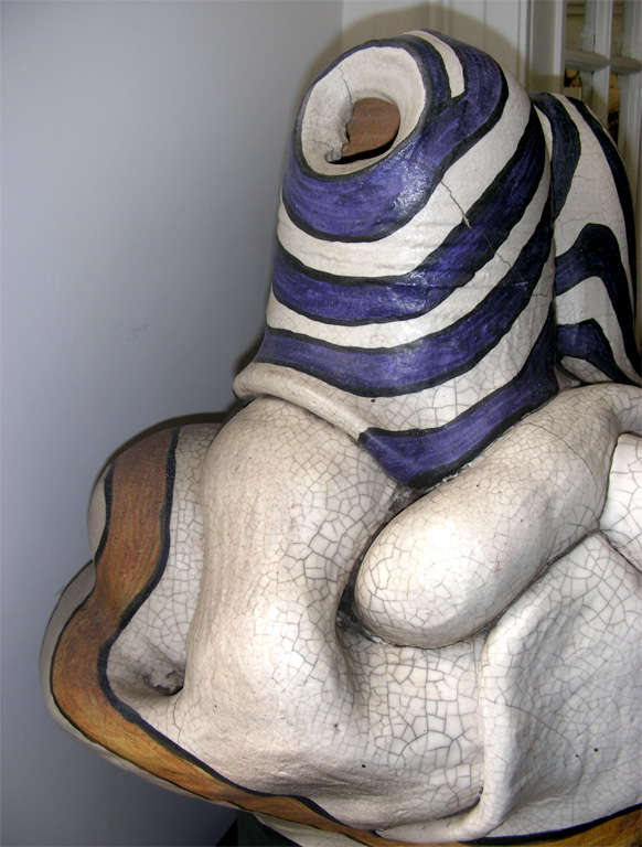 Large Ceramic Sculpture Signed Gonzales 67 For Sale 2