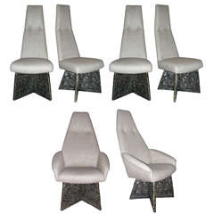 Set of six dining brutal style chairs