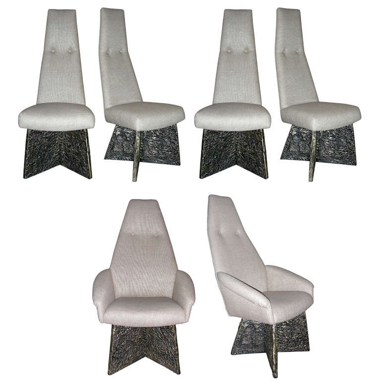 Set of six dining brutal style chairs For Sale