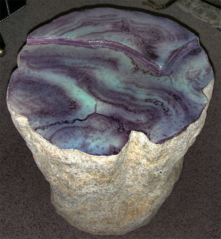 Modern A pair of faux petrified wood side  tables