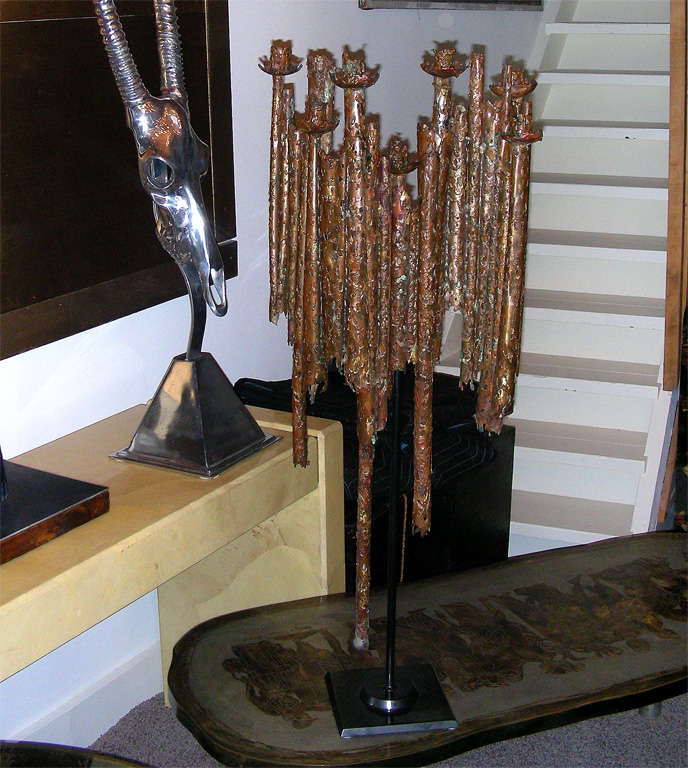 Massive Sculpted Menorah In The Brutalist Style By Artist, Tony Melendy