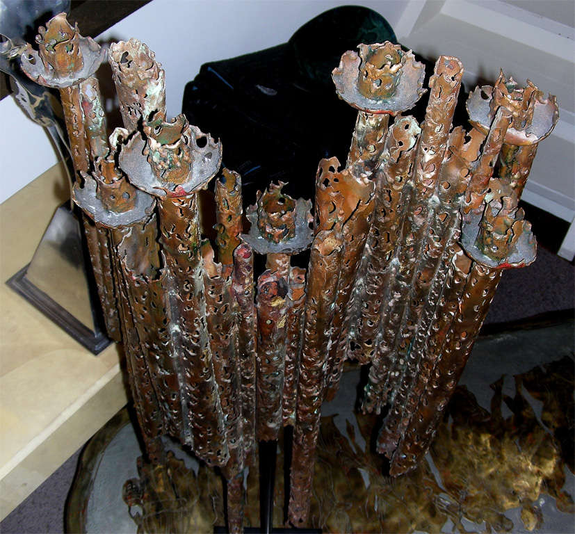 Massive Sculpted Menorah  In The Brutalist Style By Artist, Tony Melendy For Sale 1