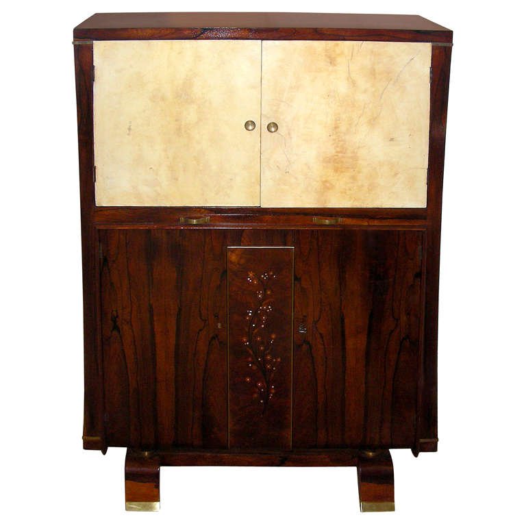 A Leleu Style   French  Cabinet  Bar For Sale