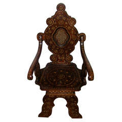 Orientalist ivory inlaid italian chair 11