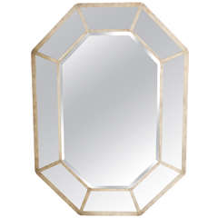 Karl Springer Octagonal Mirror with Beveled Glass Panels