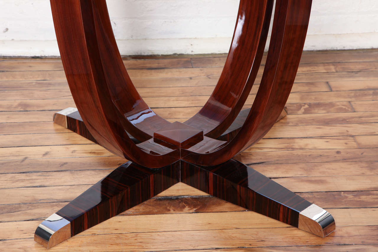 Macassar Fabulous Art Deco Round Dining Table For Sale