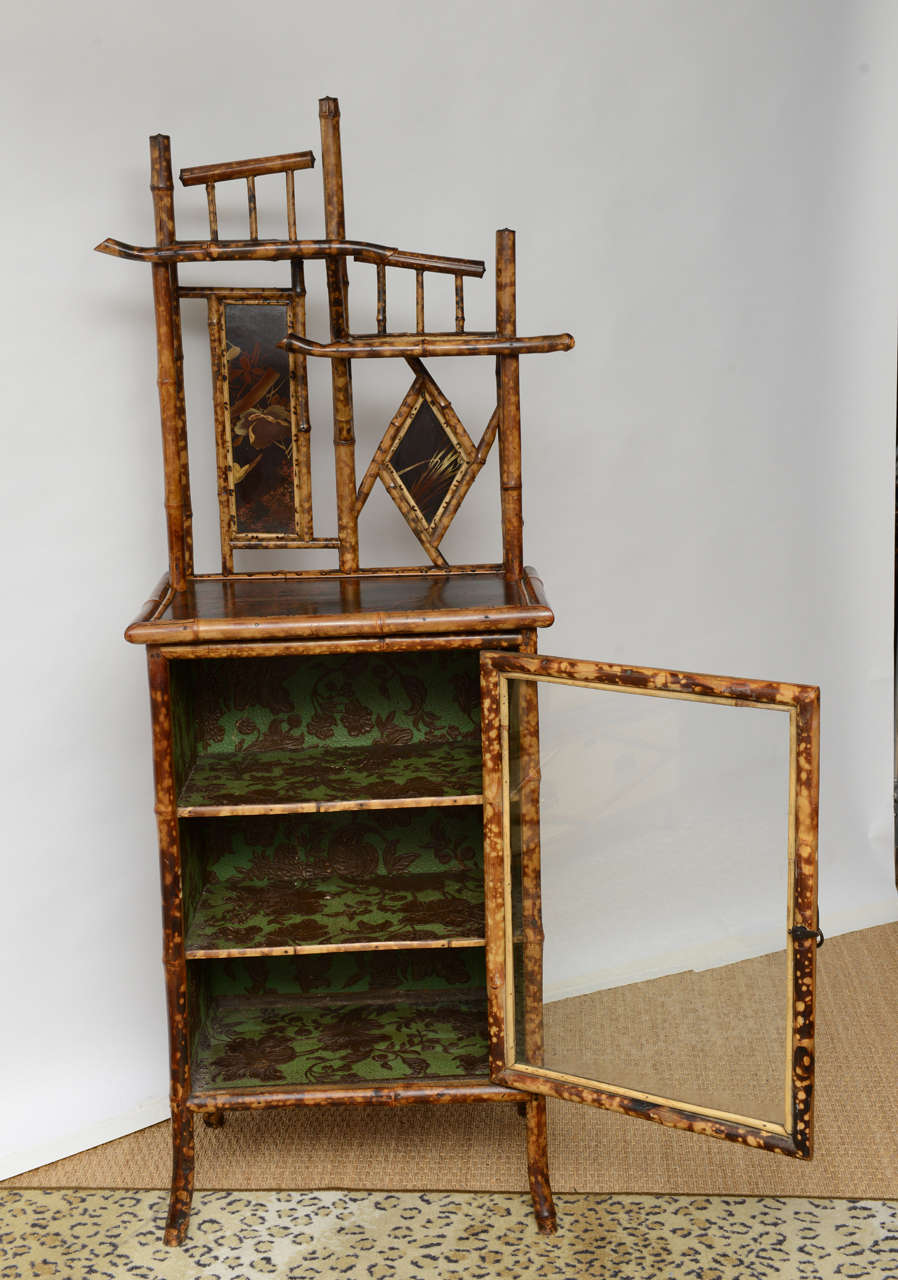 19th Century English Bamboo Bookcase and Etagere In Good Condition In West Palm Beach, FL