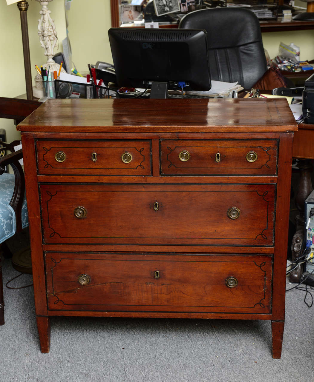 American 19th.c Solid Mahogany Chest of Drawers