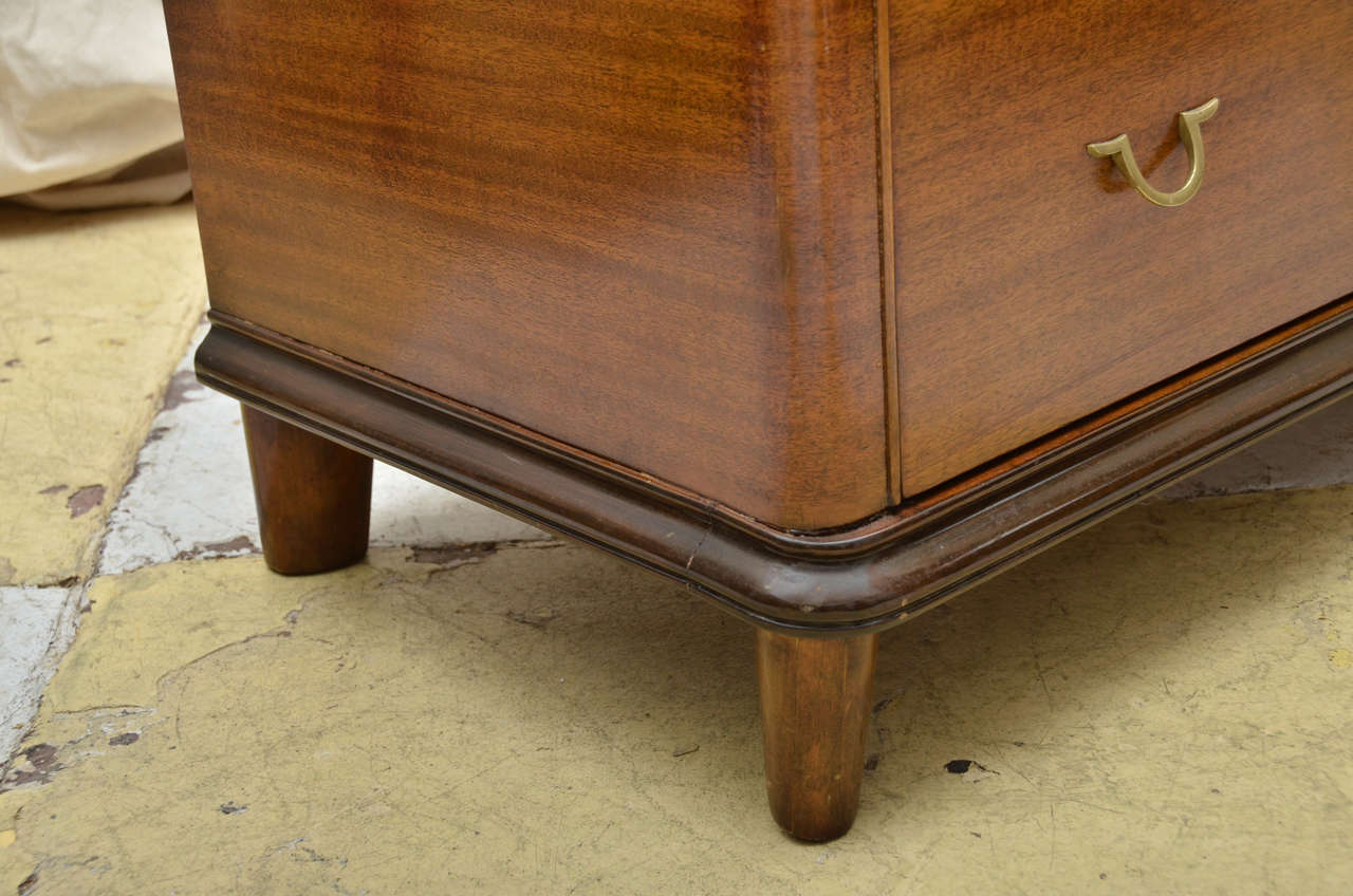 Mahogany American Art Deco 3 Drawer Commode