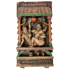 Vintage Kama Sutra Wood Carving