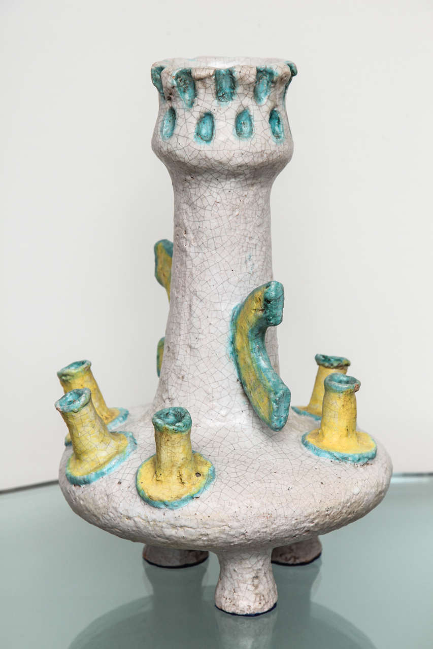 Italian Three-Footed Ceramic Vase