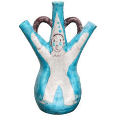 Triple Spouted Ceramic Vase by C.A.S. Vietri 3