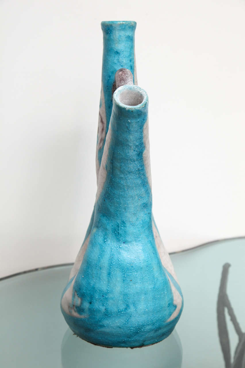 Triple Spouted Ceramic Vase by C.A.S. Vietri For Sale at 1stDibs