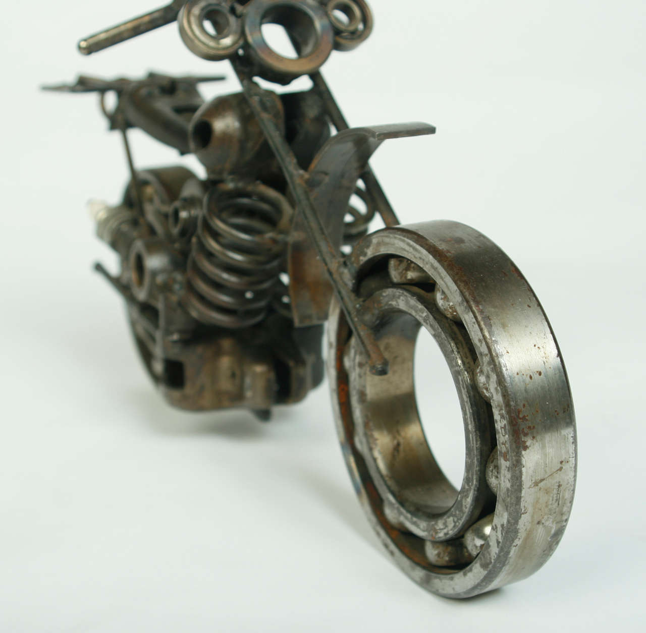 American Folk Art Steampunk Motorcycle Sculpture For Sale