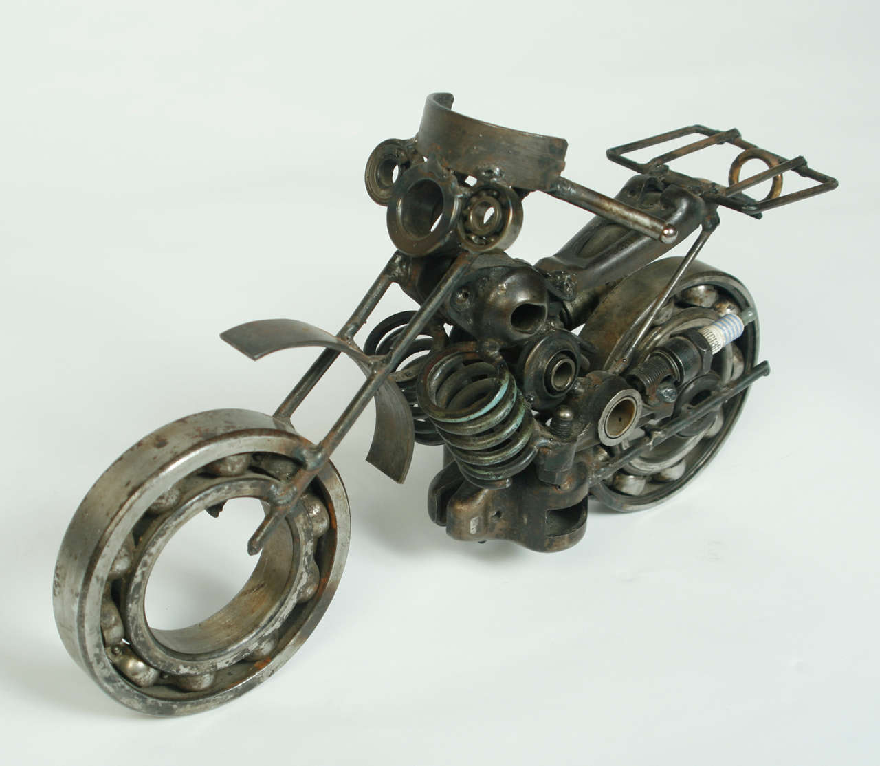 20th Century Folk Art Steampunk Motorcycle Sculpture For Sale