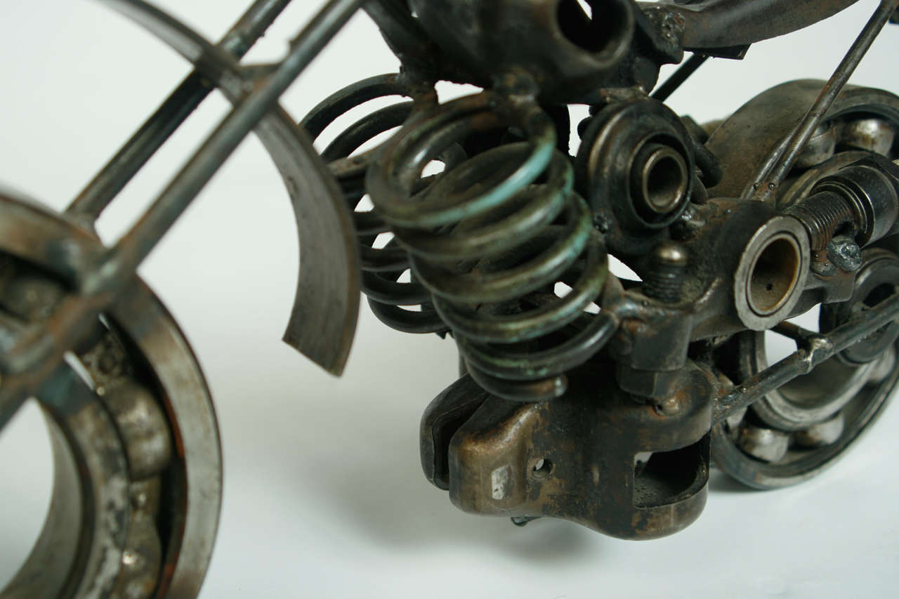 Folk Art Steampunk Motorcycle Sculpture For Sale 1
