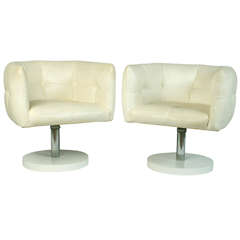 Pair of Milo Baughman Swivel Lounge Chairs