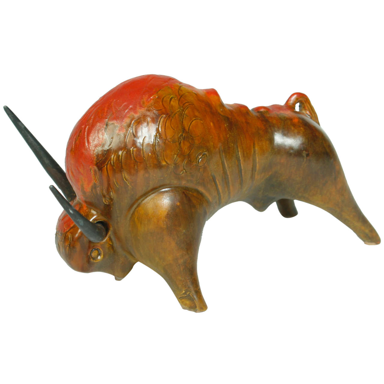 1960s Large Ceramic Raymor Bull For Sale