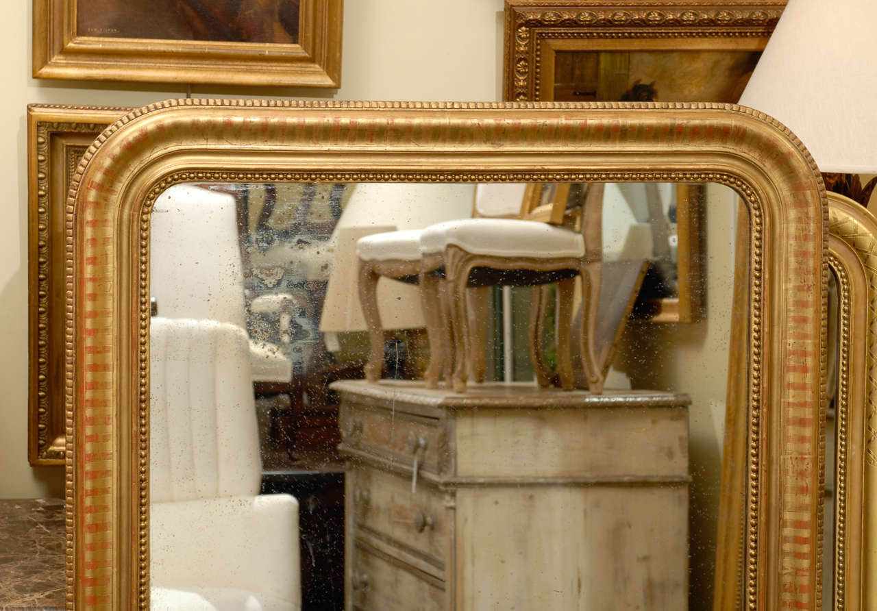 19th Century Large French Gilt Louis Philippe Style Mirror