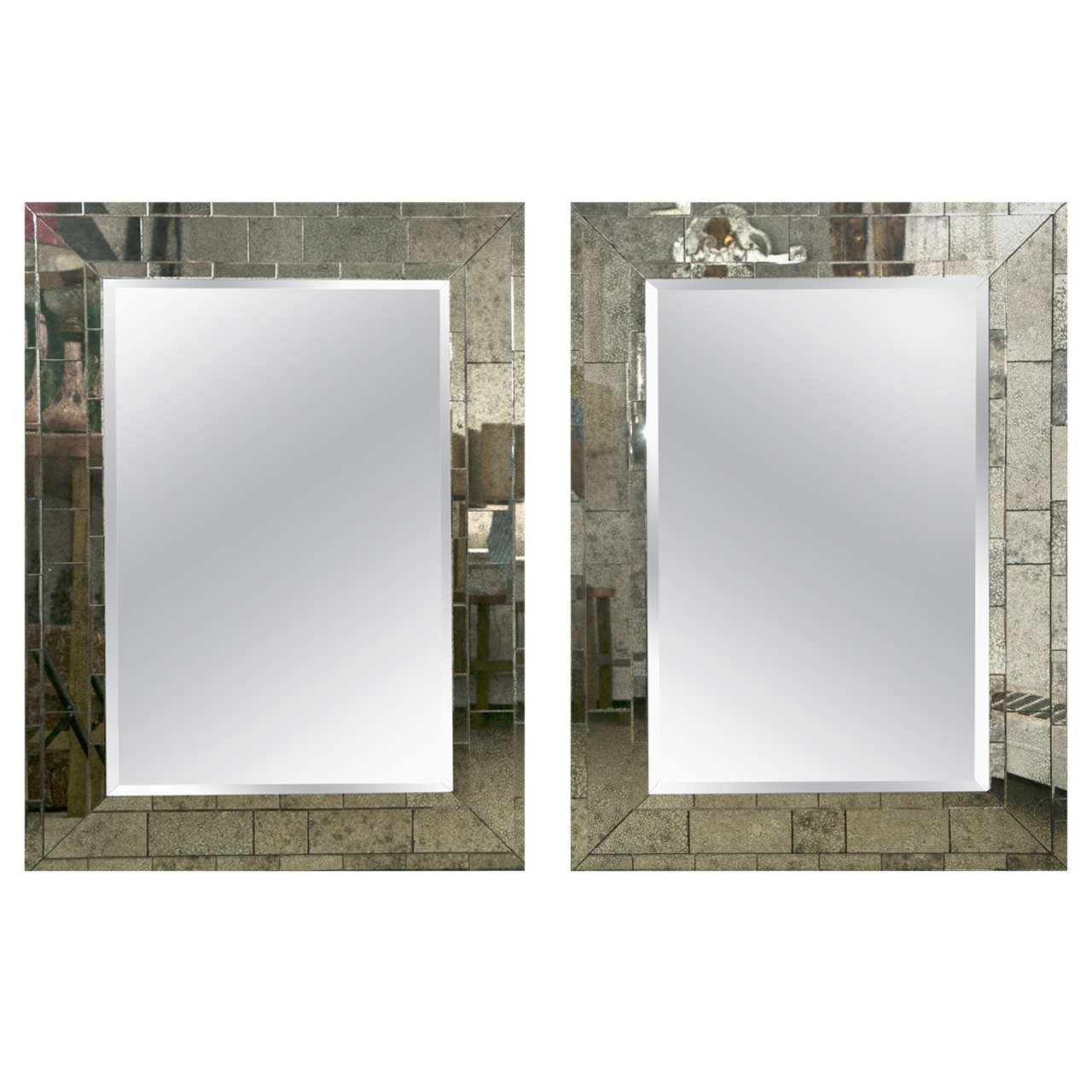 Unique Pair of Long Rectangular Mirrors at 1stDibs