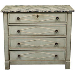 A Neoclassical  Faux Painted Chest of Drawers