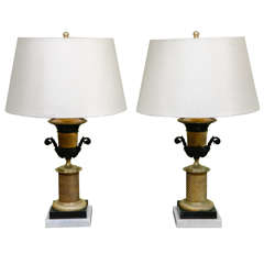 A Pair of Second Empire Urns, c. 1860, Mounted as Lamps.