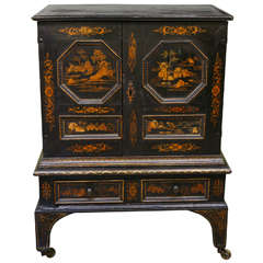 A Dutch Chinoiserie Cabinet on Stand, c. 1790