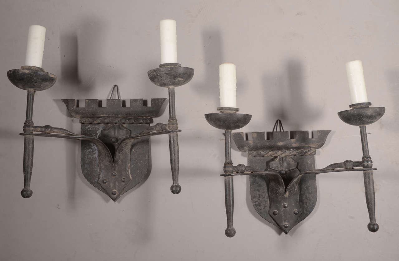 Pair of Cast Iron Sconces