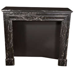 Black Veined Fireplace Marble Mantel