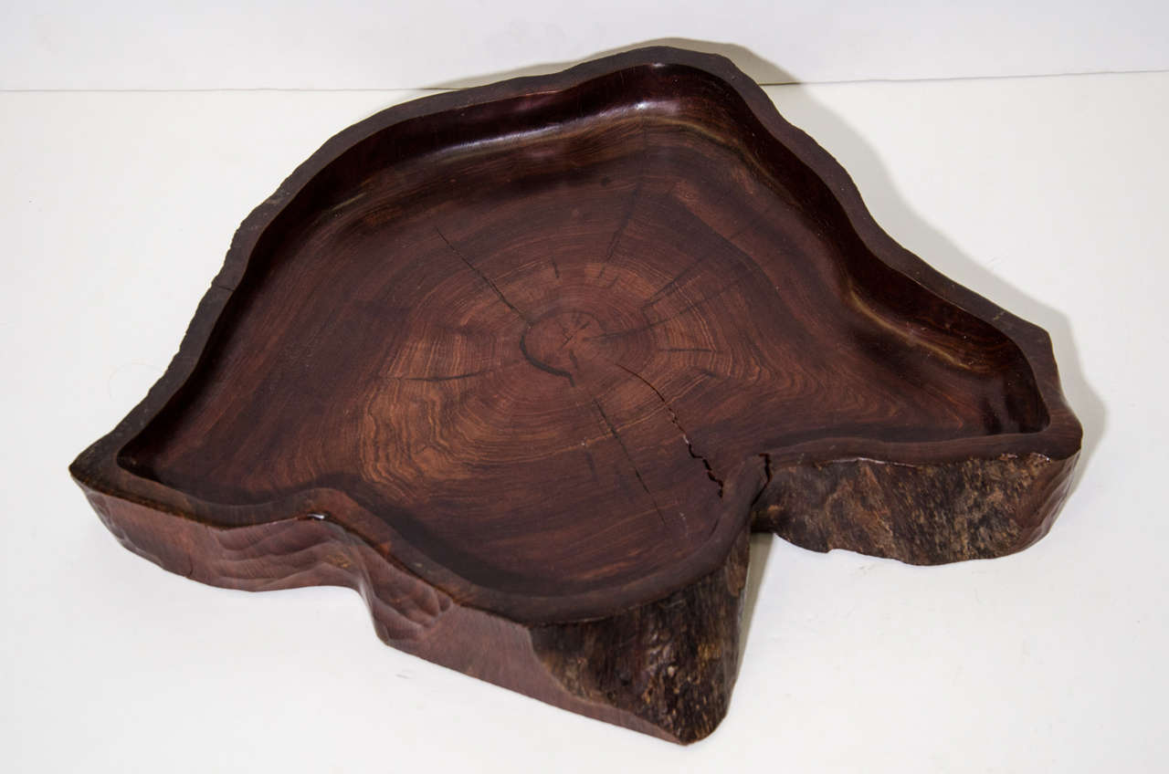 Jean Gillon Large Centerpiece Jacaranda Wood Bowl In Good Condition In New York, NY