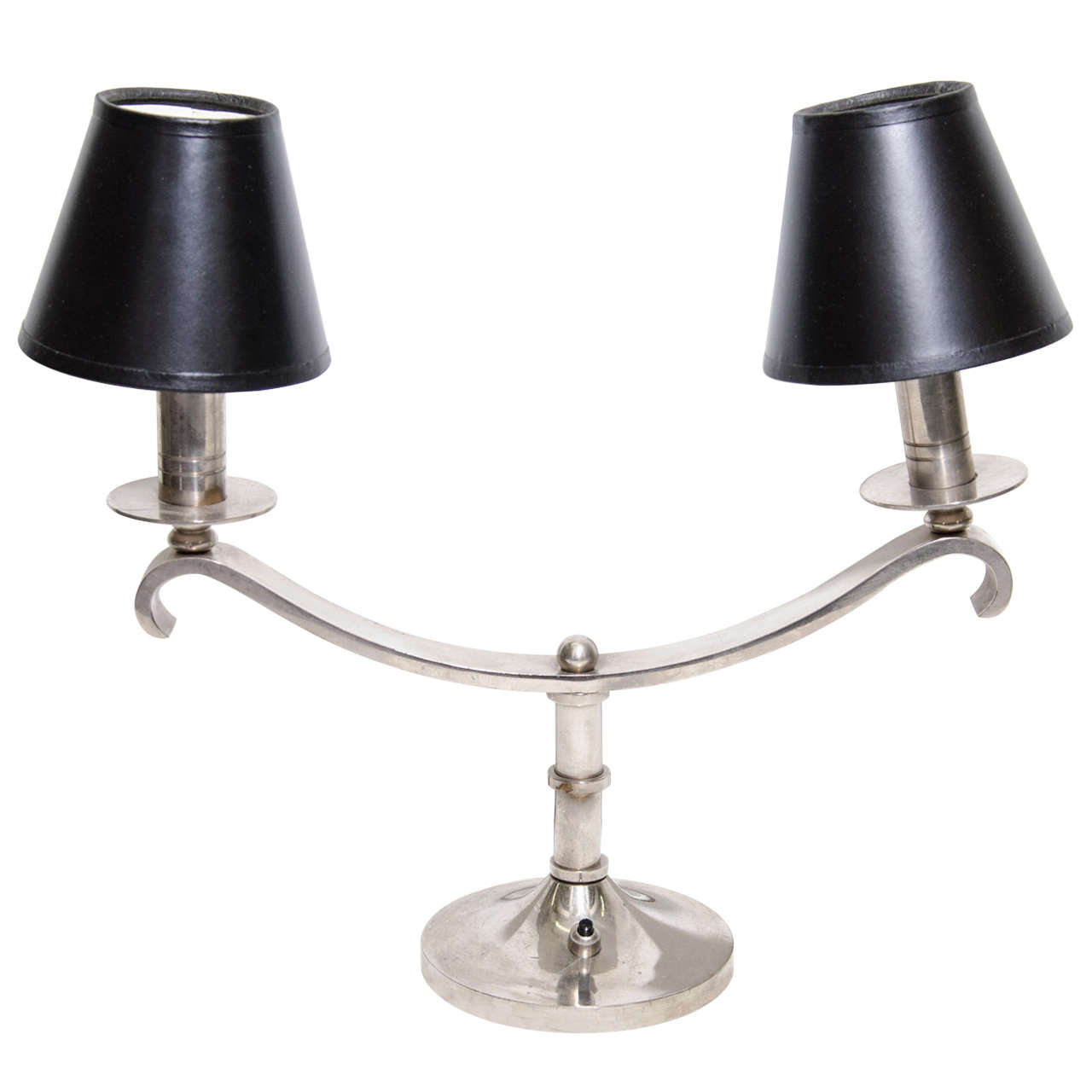 Pair of Art Deco Nickel Plate Candelabra Lights