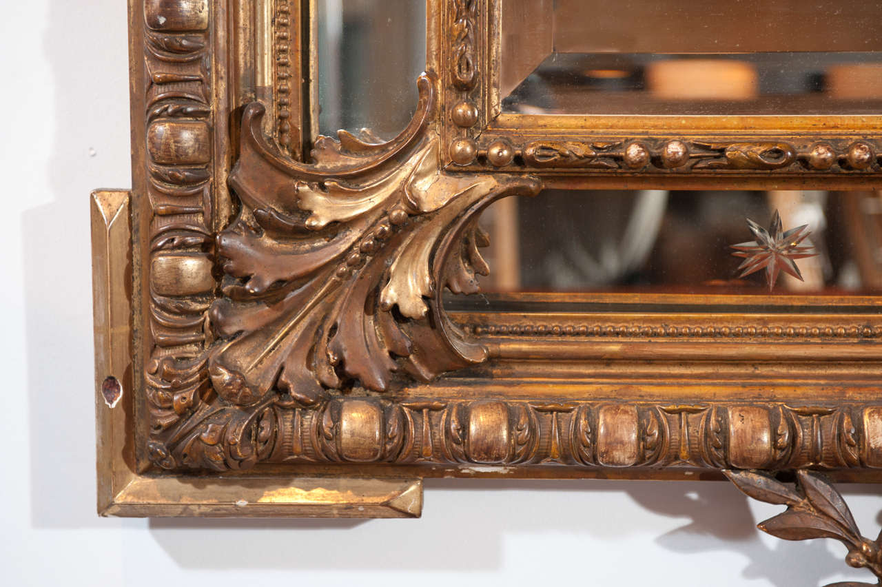 Spectacular 19th Century Gilt Cushion Mirror 1