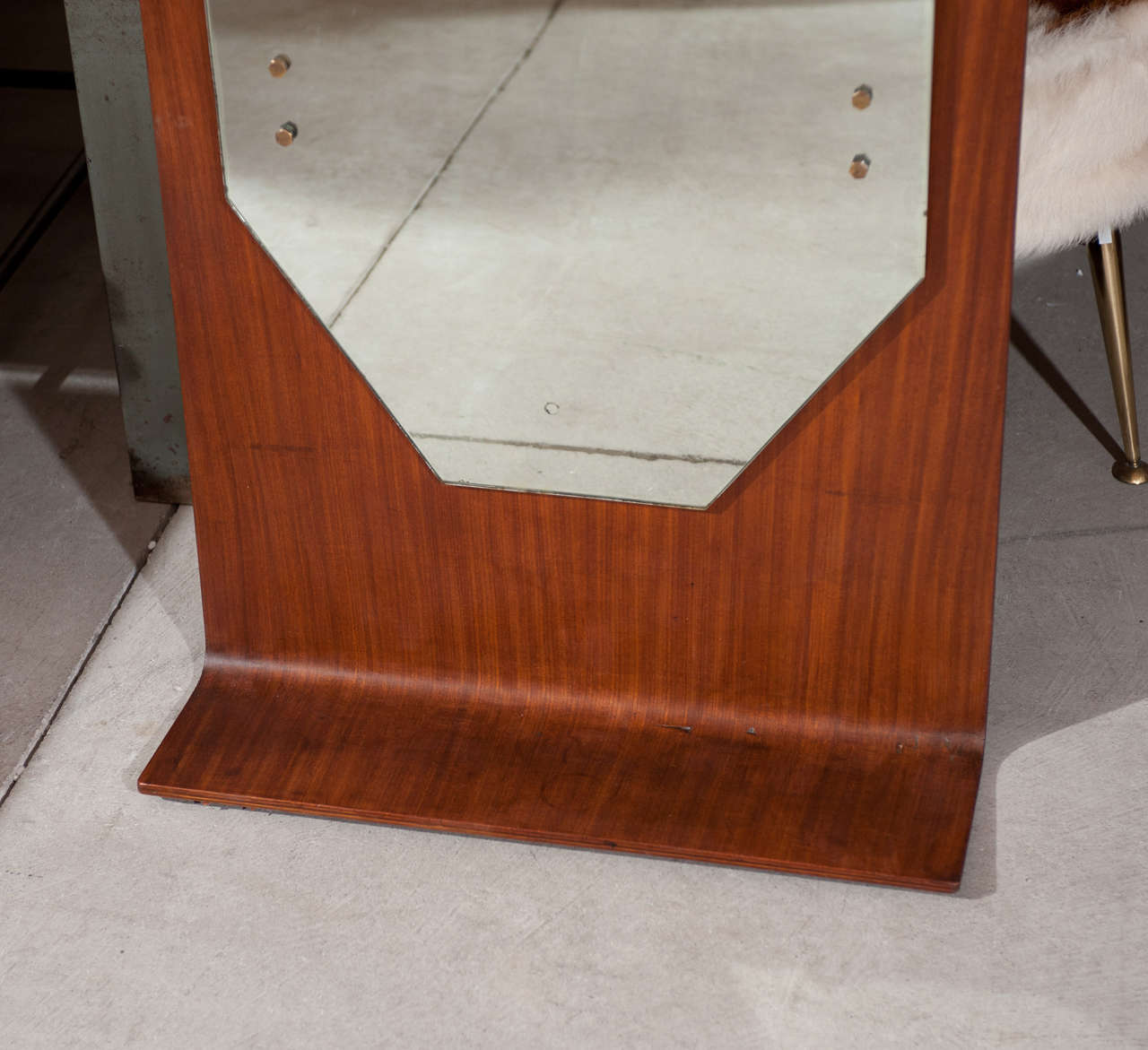 Mid-Century Modern 1960's Italian Bentwood Mirror For Sale