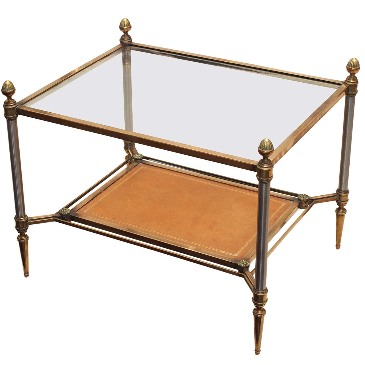 Fine Steel and Bronze 1940s Side Table attrib. Maison Jansen