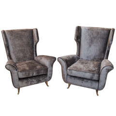 Pair Stylish 1950s Italian Lounge Chairs