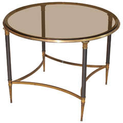 Steel and Gilt Bronze Side Table attrib. Maison Jansen