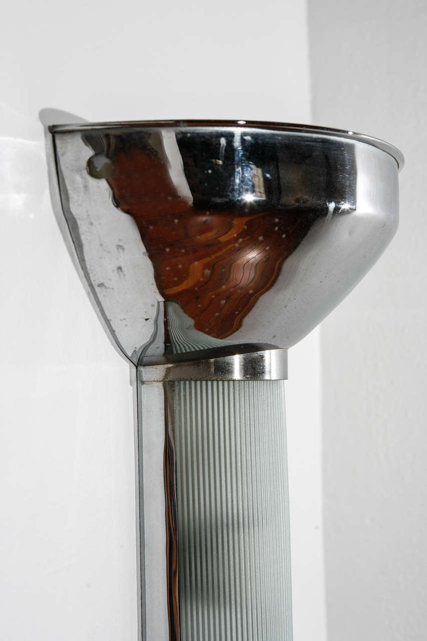 Pair of Glass and Chrome Sconces 2