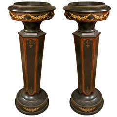 Pair Victorian Wooden Pedestals
