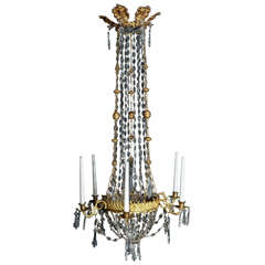 Antique A French Gothic-revival Period 6 Light Chandelier