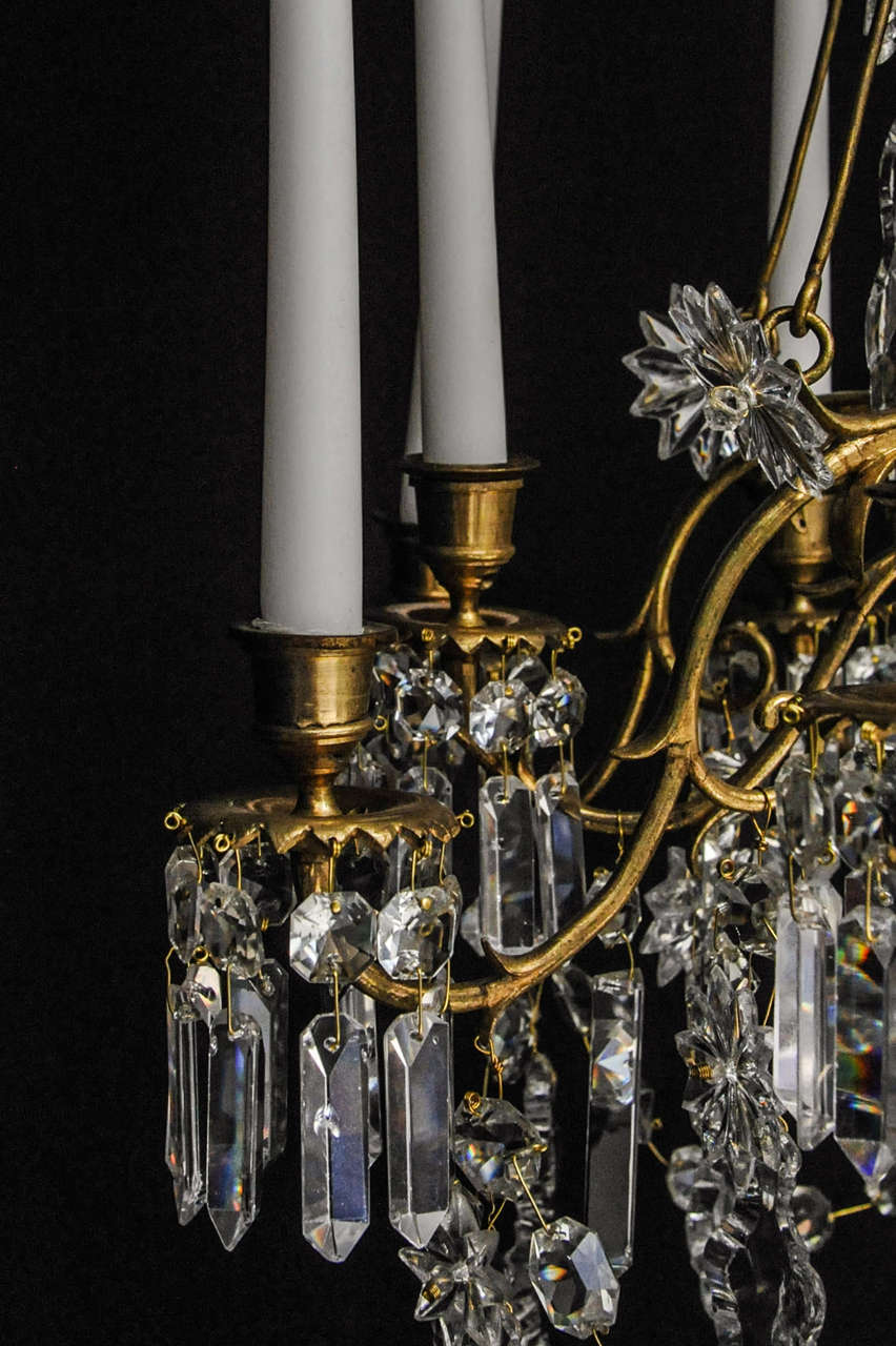 19th Century A 19th C. French Bronze And Glass 12 Light Chandelier For Sale
