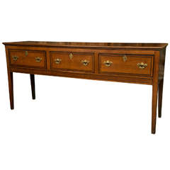 Welsh Oak Three-Drawer Dresser Base 12