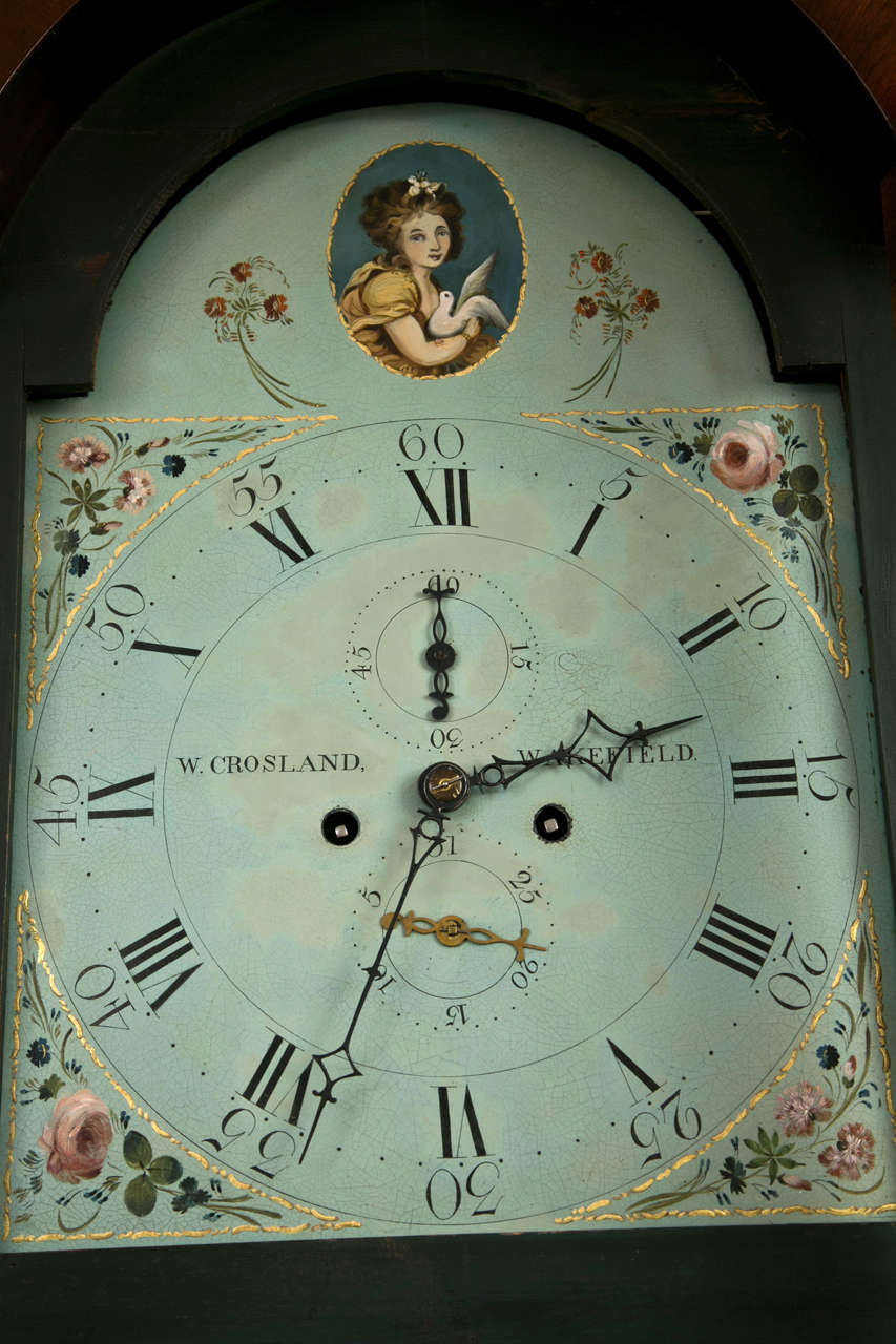 British English Oak Tall Case Clock For Sale