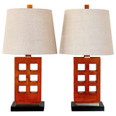 Pair Vintage Modernist Table Lamps