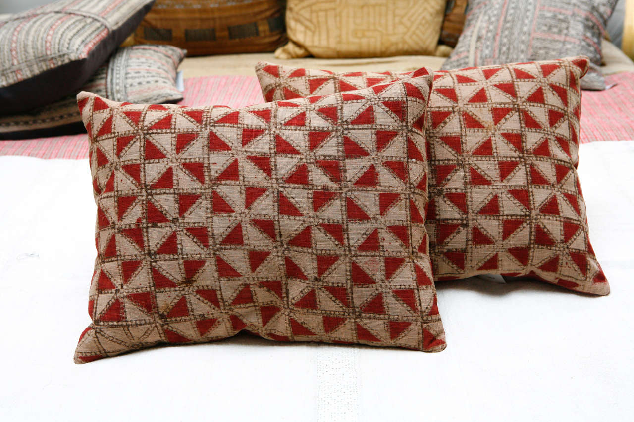 Indian Block Print Pinwheel Design Pillows