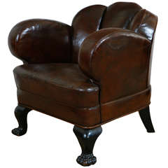 Leather "Bear Claw" Club Chair