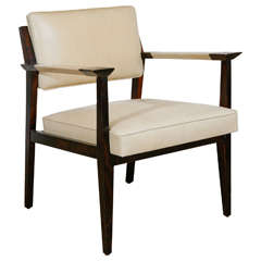 Stow and Davis Occasional Chair w/ White Leather