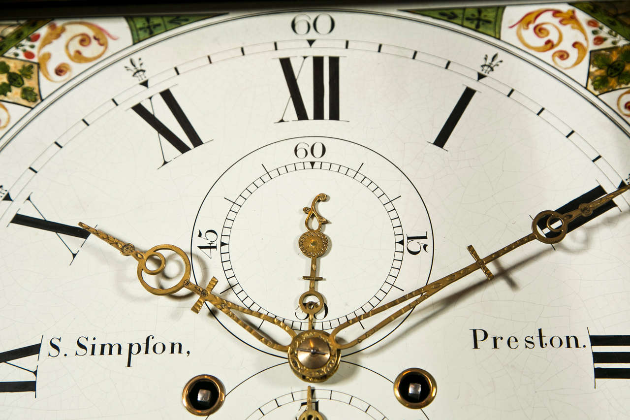Mahogany English 18th Century Long Case Clock For Sale
