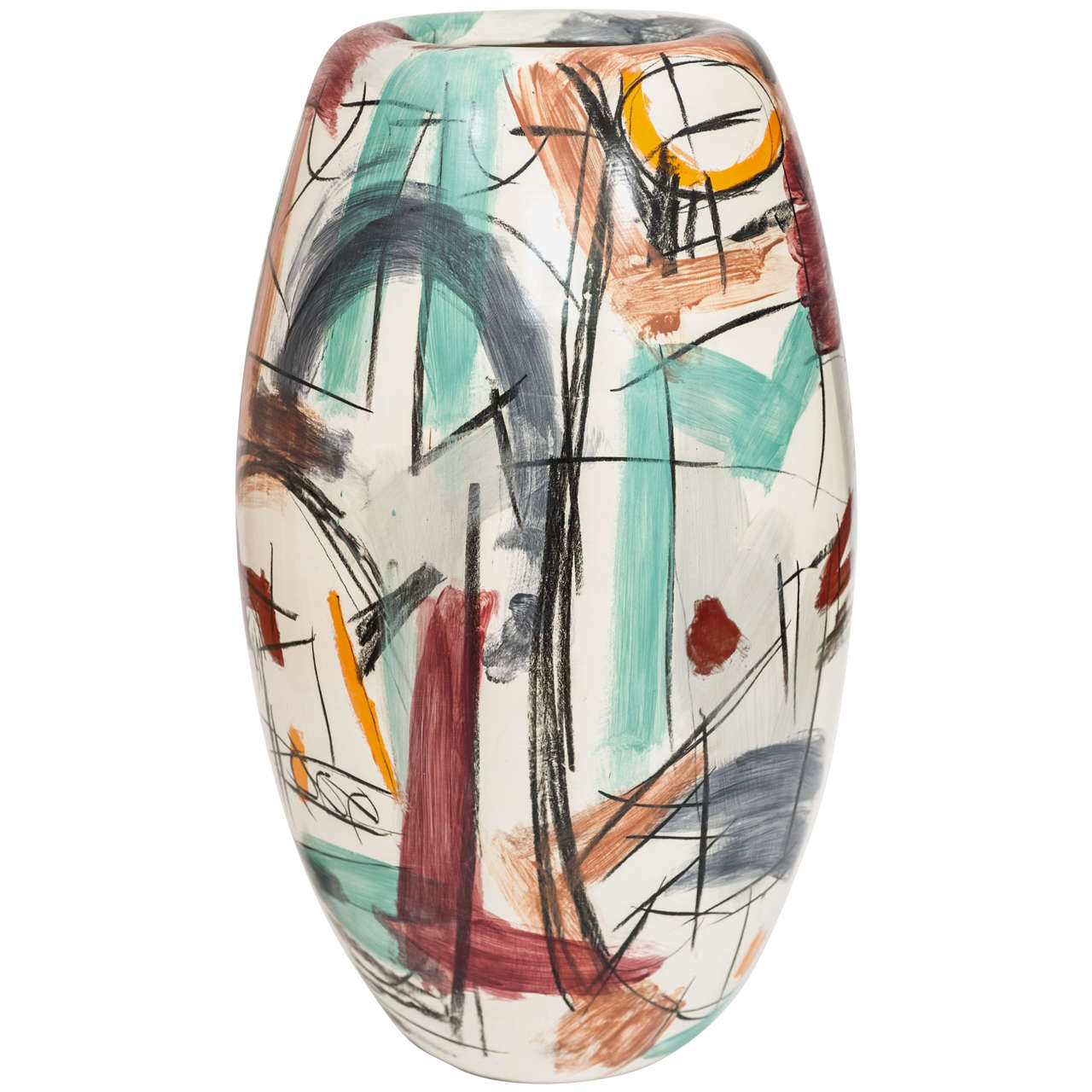 Artist Decorated Monumental Vessel in Abstract Expressionist Style at ...