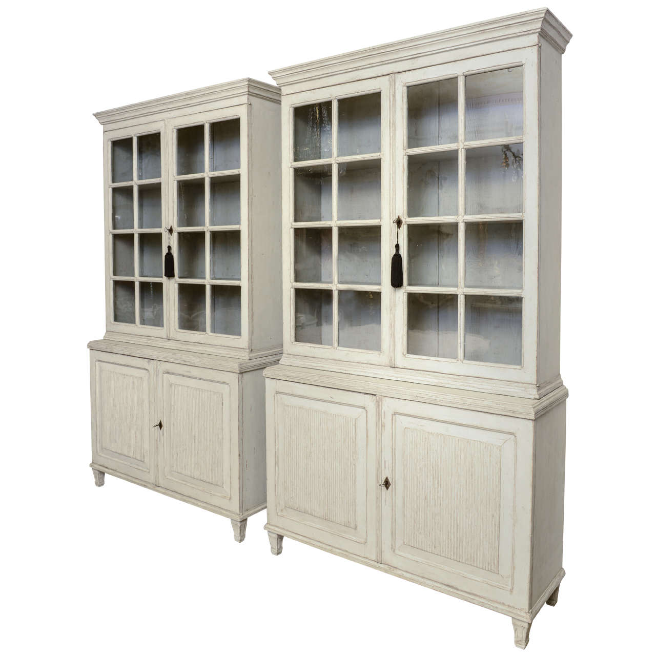Pair Of Large Antique Swedish Gustavian Library Cabinets At 1stdibs Pair Of Large Antique Swedish Gustavian Library Cabinets For