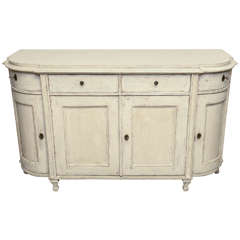 Antique Swedish painted late gustavian sideboard with rounded corners.